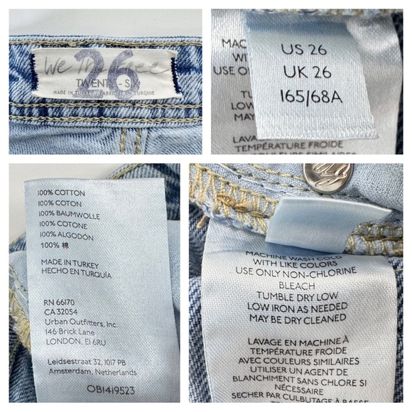 Free People We The Free Button Fly Lighter Wash Straight Leg Jeans Size 26 - Picture 11 of 15